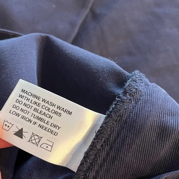 NWOT J Peterman Navy Wide Leg Cropped Nautical Cuffed Sailor Pants 12 - Picture 9 of 11